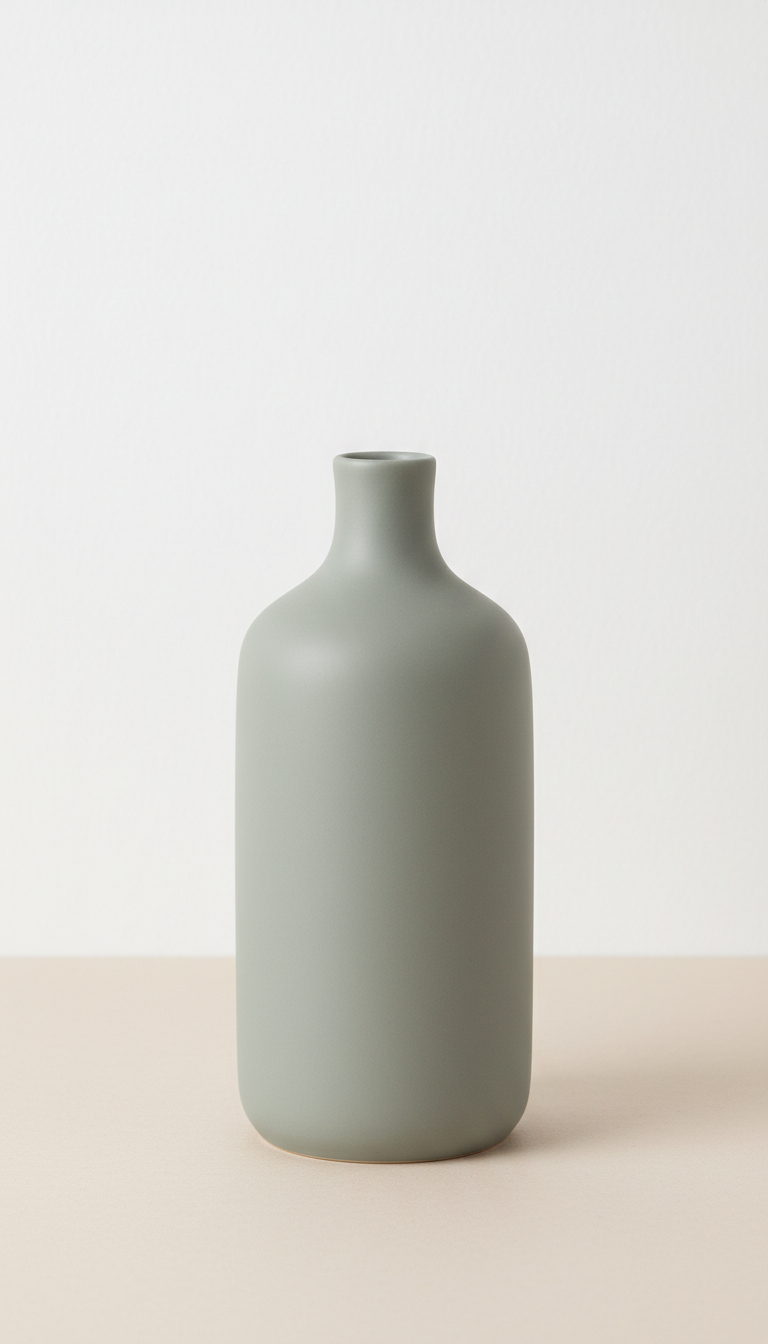 Ceramic Minimalist Vase With Satin Glaze